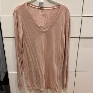 Velvet by Graham & Spencer Blush V-Neck Long Sleeve Top